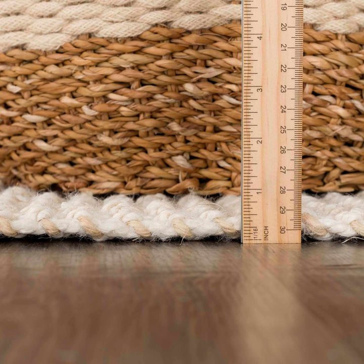 Contemporary Solid Hand Woven Tan Natural Fiber Jute Multi Size Area Rug - The Rug Decor