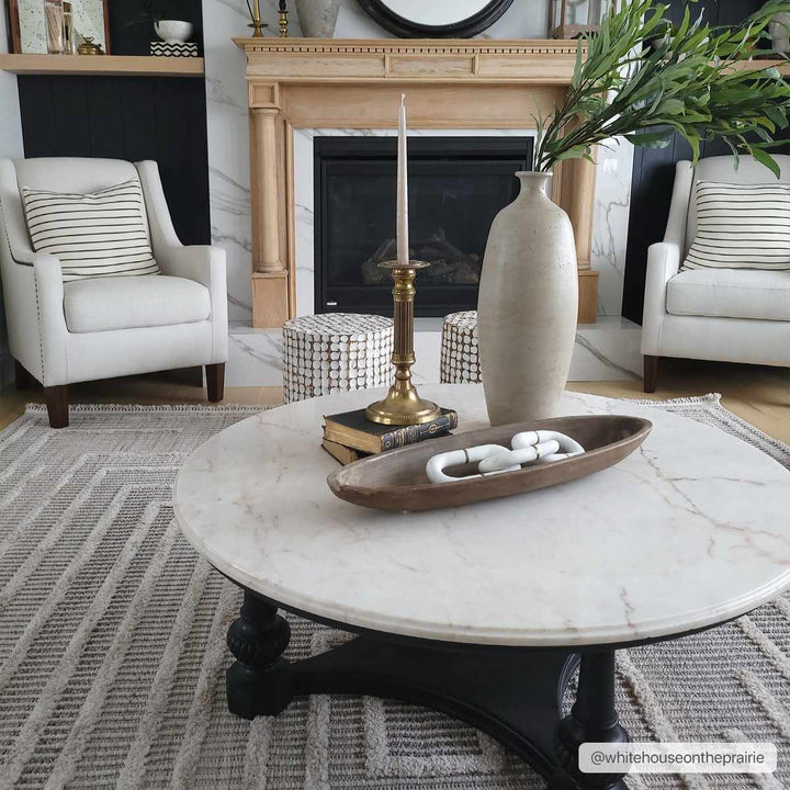 Contemporary Solid Stripes Peach, Beige and Gray High-Low Pile Area Rug - The Rug Decor