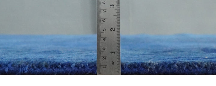 Contemporary Traditional Design Overdyed Wool 8x11 Blue Hand Tufted Wool Area Rug - The Rug Decor