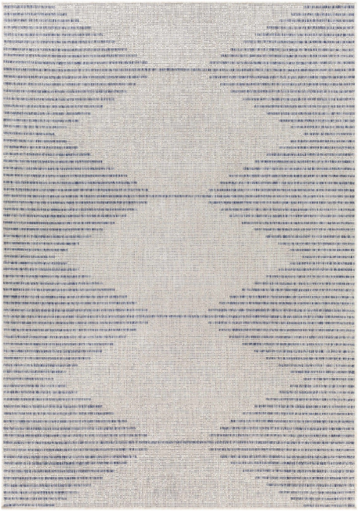 Contemporary Tribal Design Blue and Beige Multi Size Area Rug - The Rug Decor