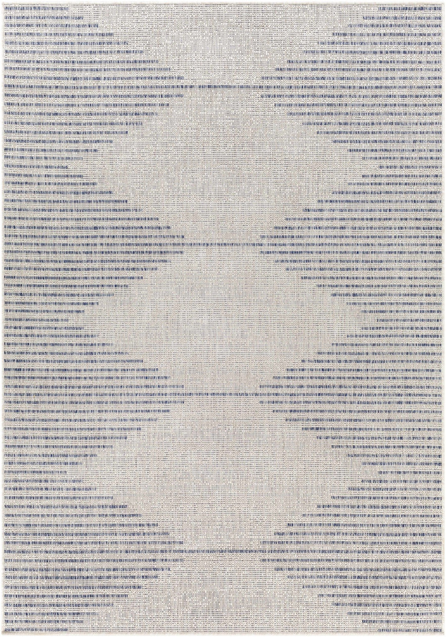 Contemporary Tribal Design Blue and Beige Multi Size Area Rug - The Rug Decor