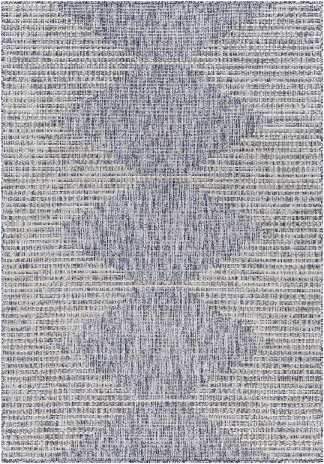 Contemporary Tribal Design Blue, Beige and Gray outdoor safe Area Rug - The Rug Decor