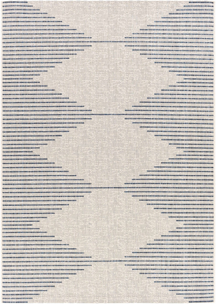 Contemporary Tribal Design Blue, Off-White and Beige Multi size Area Rug - The Rug Decor