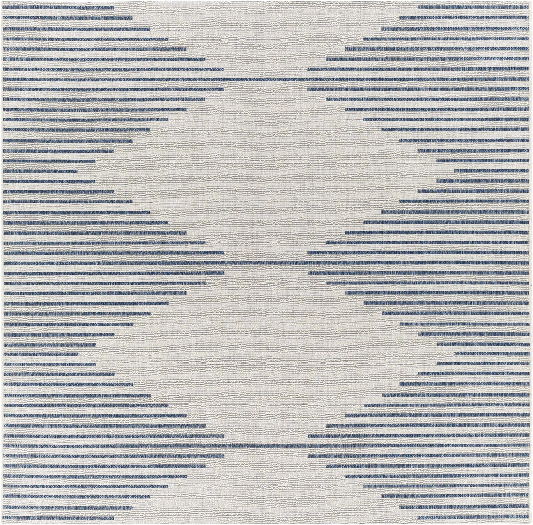 Contemporary Tribal Design Blue, Off-White and Beige Multi size Area Rug - The Rug Decor