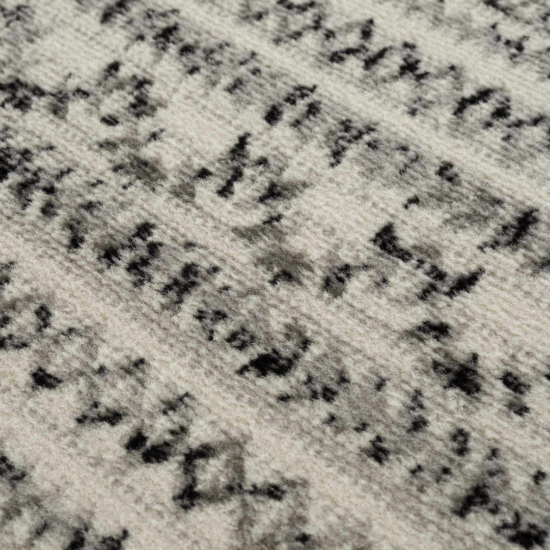 Contemporary Tribal Design Plain Black, Light Gray, Charcoal, Off white area rug - The Rug Decor