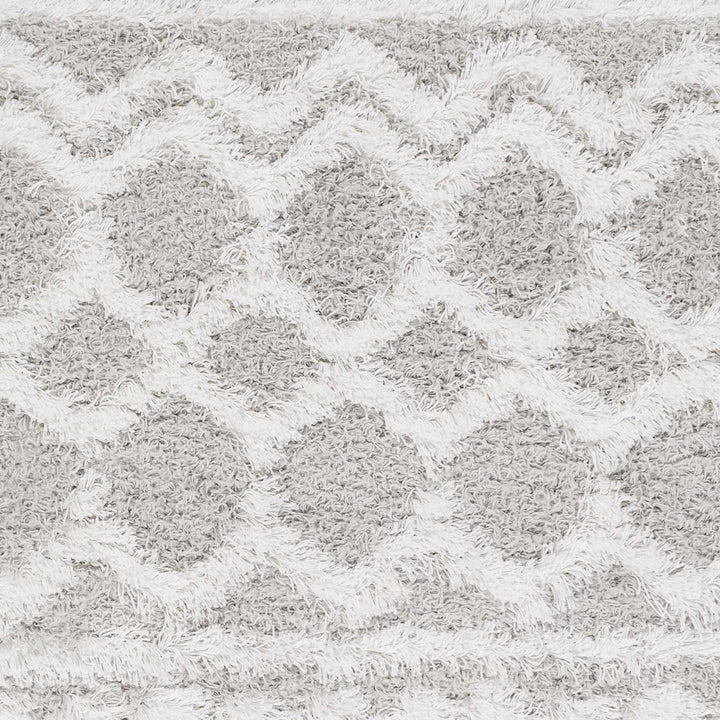 Contemporary White and Gray Plush pile Tribal Design Area Rug - The Rug Decor