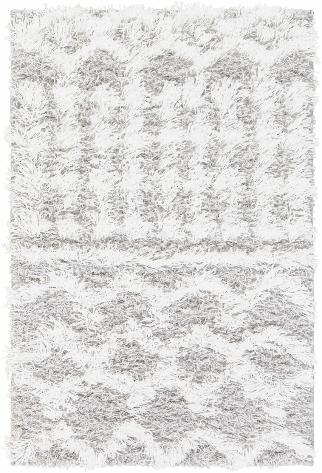 Contemporary White and Gray Plush pile Tribal Design Area Rug - The Rug Decor