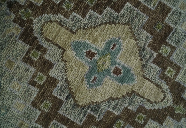 Custom Made Antique Style Green and Silver Hand knotted Traditional Oriental Oushak wool Area Rug - The Rug Decor