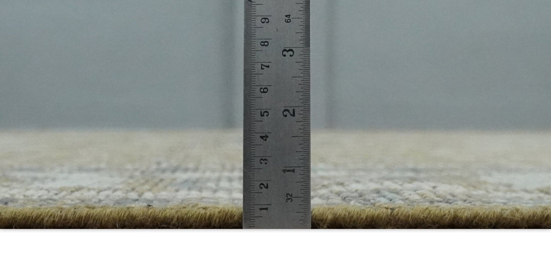 Custom Made Antique Style Hand Knotted Olive, Silver and Charcoal Traditional Wool Area Rug - The Rug Decor