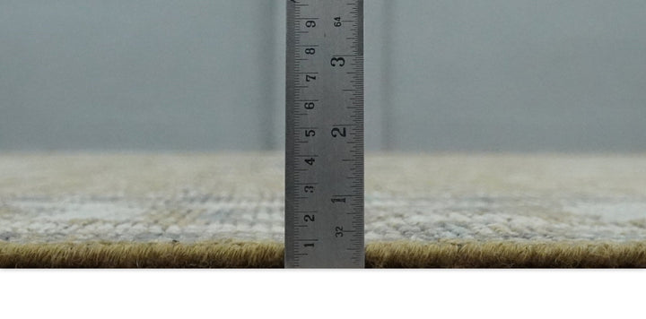 Custom Made Antique Style Hand Knotted Olive, Silver and Charcoal Traditional Wool Area Rug - The Rug Decor