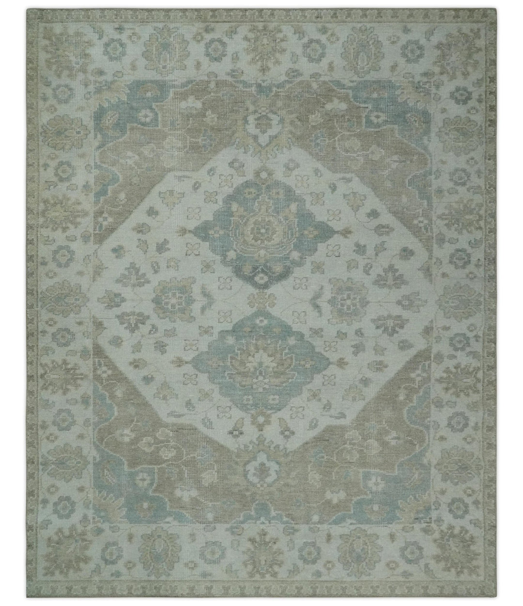 Custom Made Antique Style Neutral Ivory and Camel Custom Made wool Area Rug - The Rug Decor