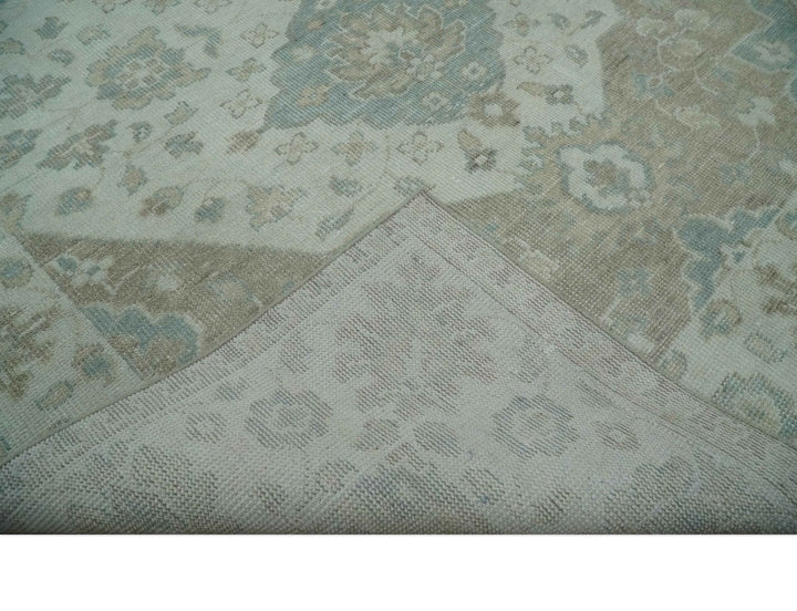 Custom Made Antique Style Neutral Ivory and Camel Custom Made wool Area Rug - The Rug Decor