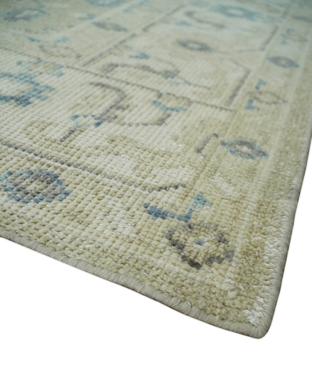 Custom Made Beige and Ivory Hand knotted Traditional Oushak wool Area Rug - The Rug Decor