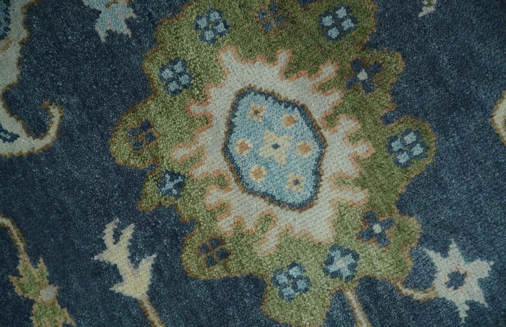 Custom Made Blue, Beige and Green Multi size Hand knotted Traditional Oushak Wool Area Rug - The Rug Decor