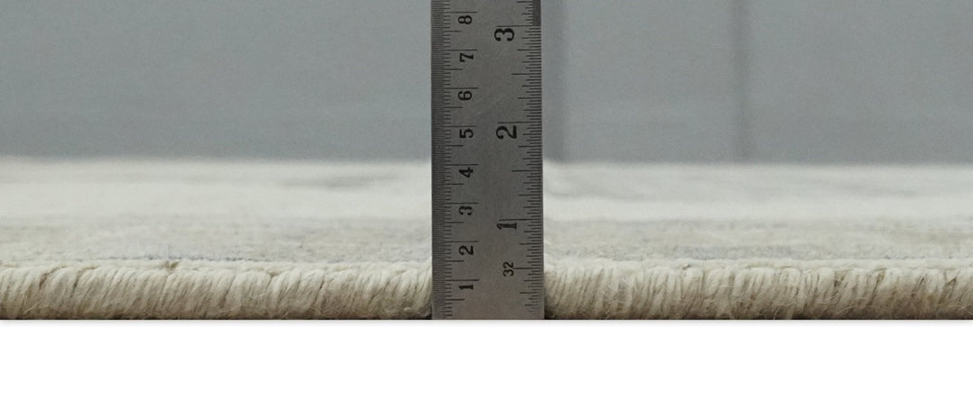 Custom Made Earthy Hand Knotted Ivory, Charcoal and Beige Wool Area Rug - The Rug Decor