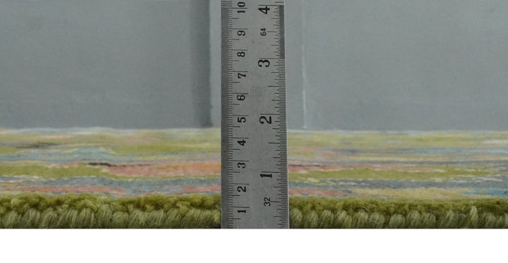 Custom Made Green, Gray and Peach Colorful Hand knotted Traditional Oushak wool Area Rug - The Rug Decor