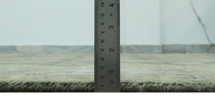 Custom Made Green, Silver and Olive Hand knotted Traditional Oushak Wool Area Rug - The Rug Decor