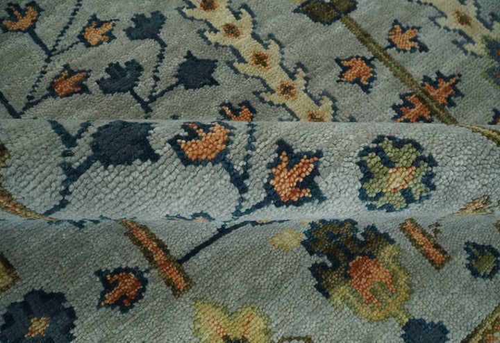 Custom Made Hand Knotted 8x10, 9x12 Living Room and Bedroom Rug Rust and Silver Traditional Turkish Style Wool Rug - The Rug Decor