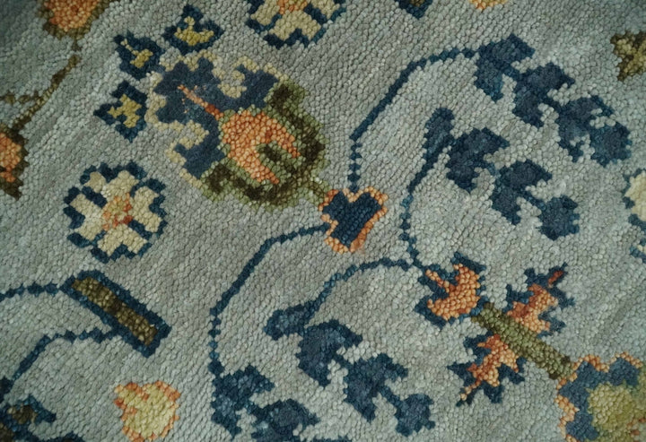 Custom Made Hand Knotted 8x10, 9x12 Living Room and Bedroom Rug Rust and Silver Traditional Turkish Style Wool Rug - The Rug Decor