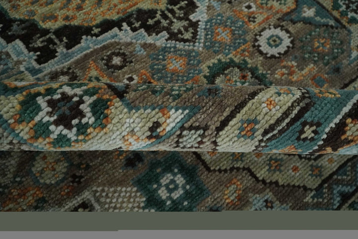 Custom Made Hand Knotted Brown, Black and Silver Traditional Wool Rug - The Rug Decor