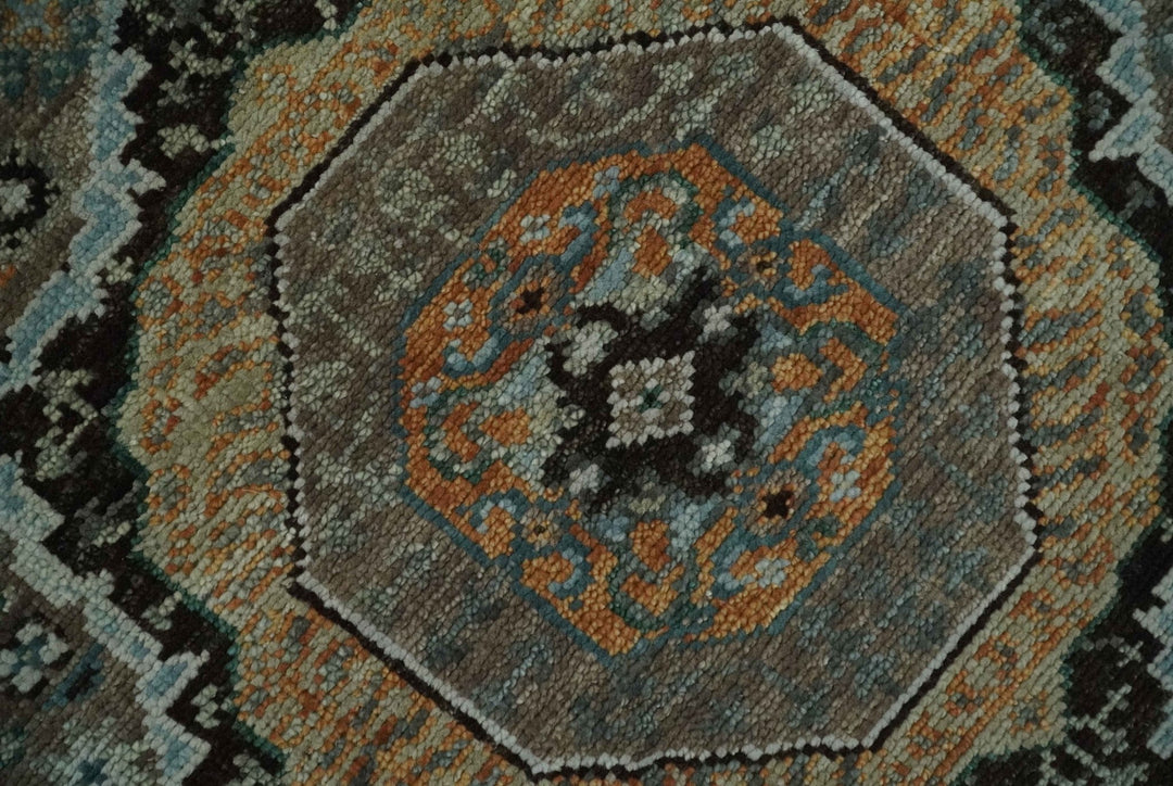 Custom Made Hand Knotted Brown, Black and Silver Traditional Wool Rug - The Rug Decor