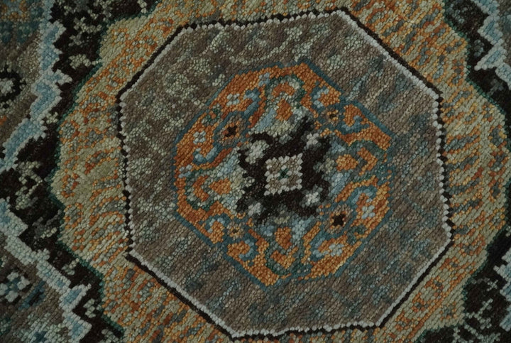 Custom Made Hand Knotted Brown, Black and Silver Traditional Wool Rug - The Rug Decor