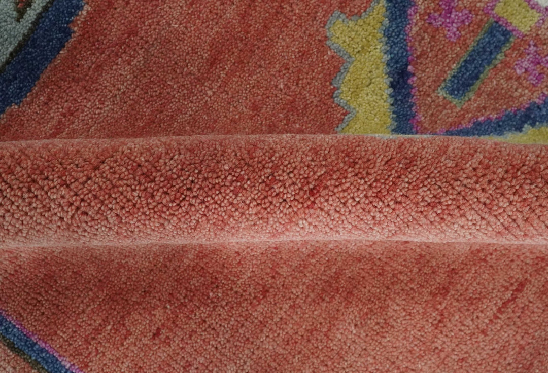 Custom Made Hand Knotted Dark Peach and Silver Traditional Wool Rug - The Rug Decor