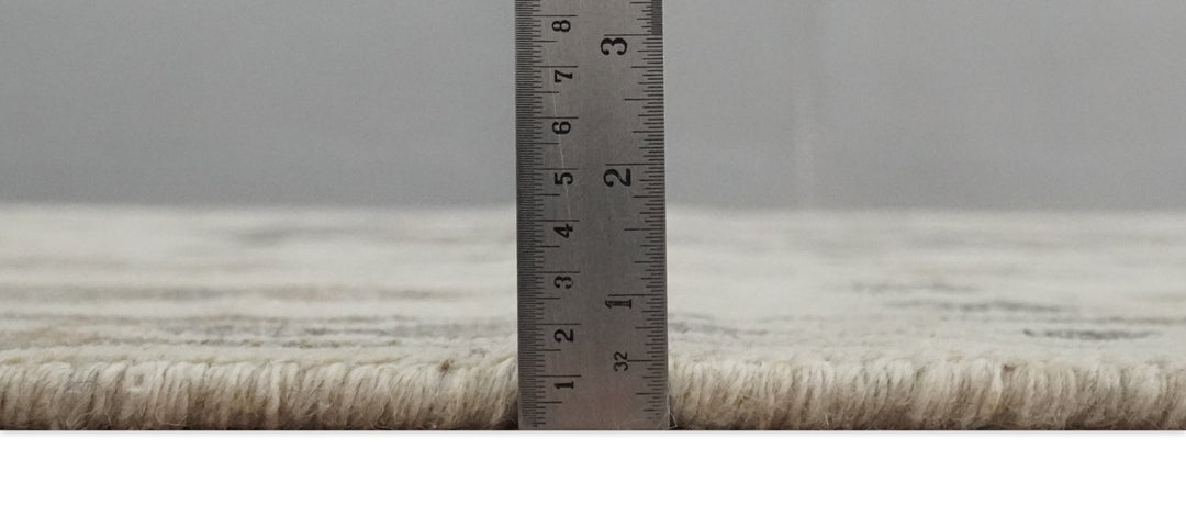 Custom Made Hand Knotted Ivory and Charcoal Medallion Pattern Wool Area Rug - The Rug Decor