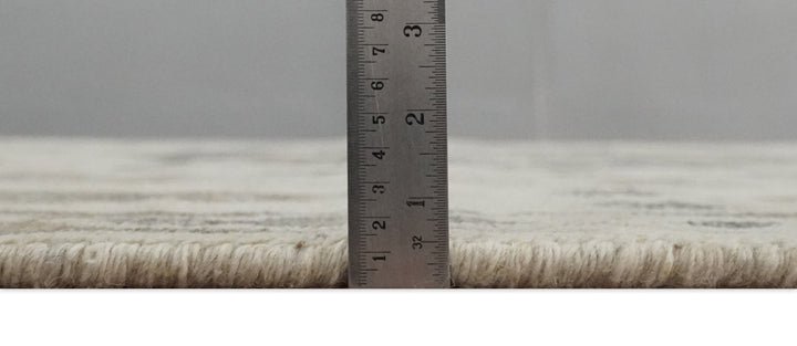 Custom Made Hand Knotted Ivory and Charcoal Medallion Pattern Wool Area Rug - The Rug Decor