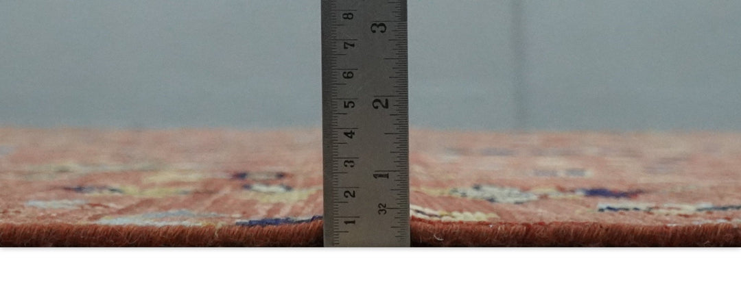 custom Made Hand Knotted Rust and Beige Traditional Turkish Knot Oushak Wool Rug - The Rug Decor