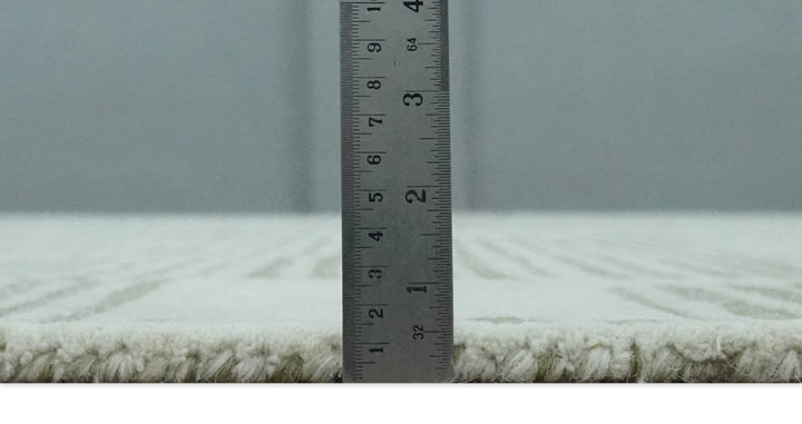 Custom Made Ivory and Olive Modern Stripes Design Hand Tufted wool Area Rug, Kids, Living Room and Bedroom Rug - The Rug Decor