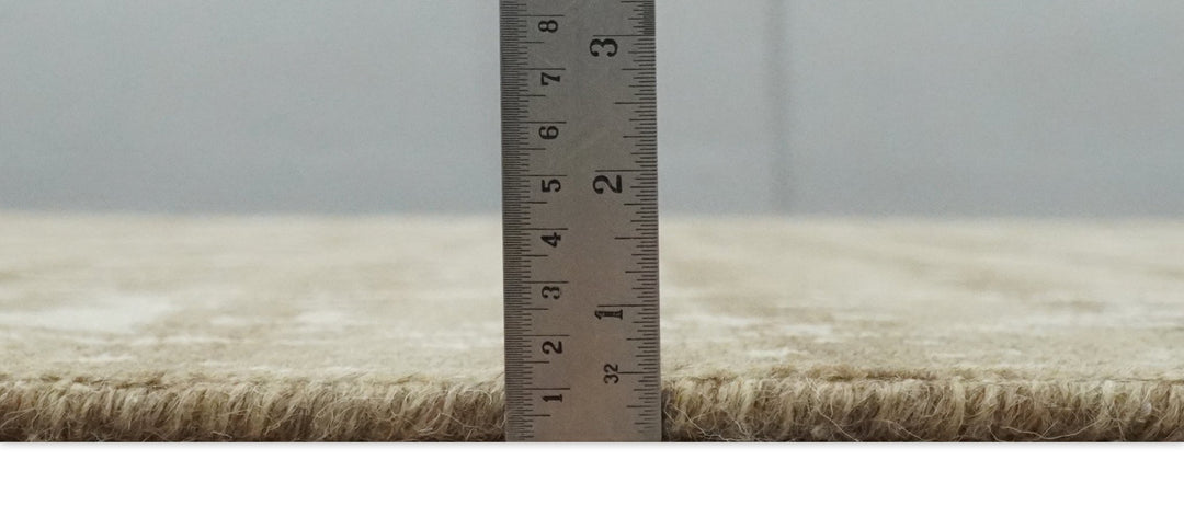 Custom Made Neutral Earthy Brown and Beige Chic Hand Knotted Natural Wool Minimal Area rug - The Rug Decor