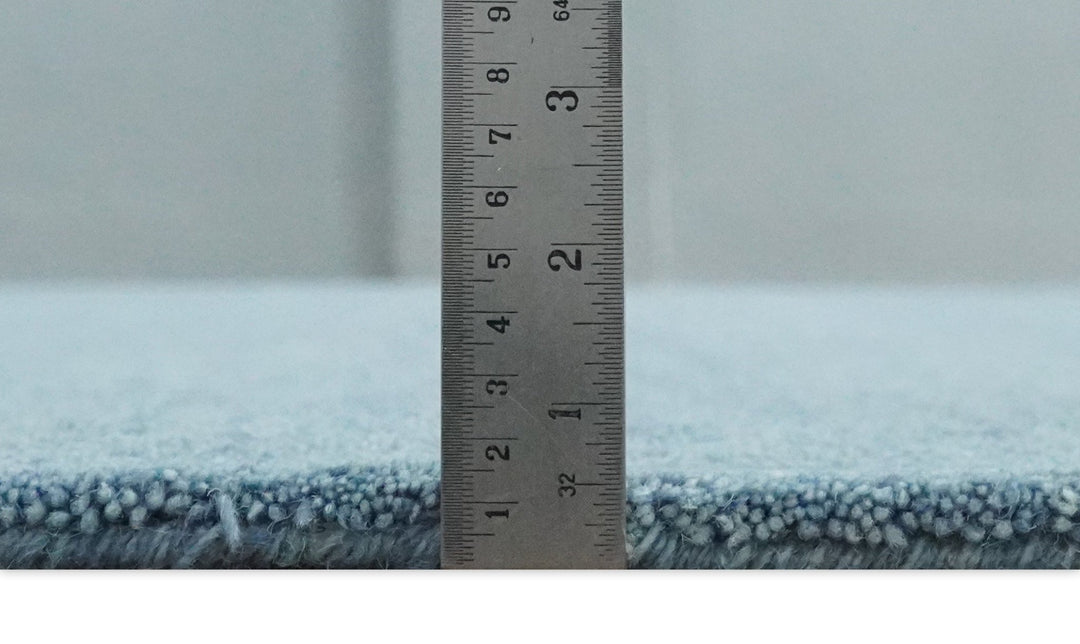 Custom Made Solid Plane Light Blue Woolen Hand Tufted wool area Rug - The Rug Decor