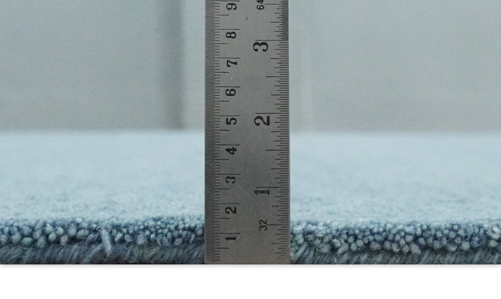 Custom Made Solid Plane Light Blue Woolen Hand Tufted wool area Rug - The Rug Decor