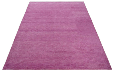 Custom made Solid Plane Purple Woolen Hand Tufted Multi Size wool area Rug - The Rug Decor