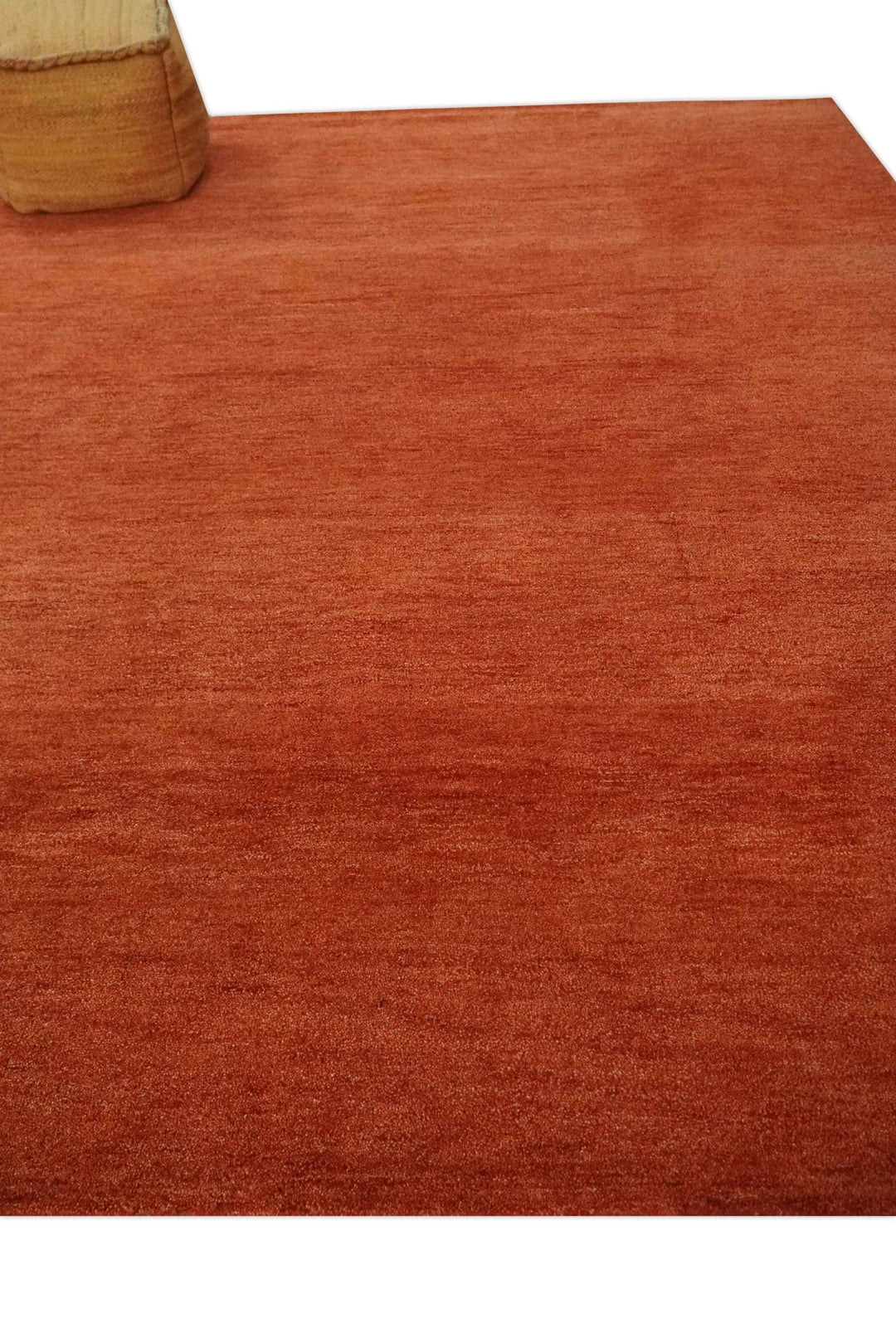 Custom Made Solid Plane Rust Woolen Hand Tufted Multi Size wool Rug - The Rug Decor