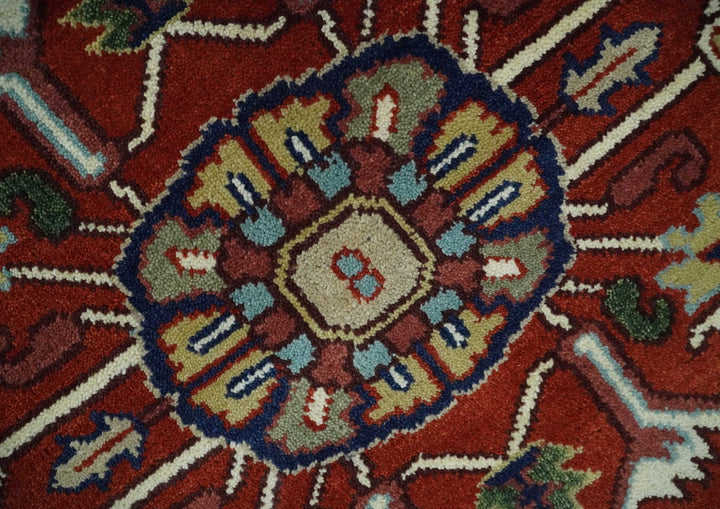 Custom Made Traditional Brown, Ivory and Blue Hand knotted Multi Size wool Area Rug - The Rug Decor