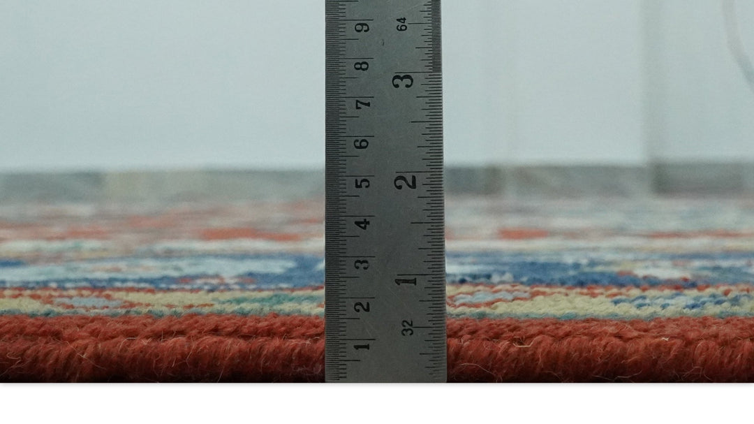 Custom Made Traditional Brown, Ivory and Blue Heriz Medallion Wool Area Rug - The Rug Decor