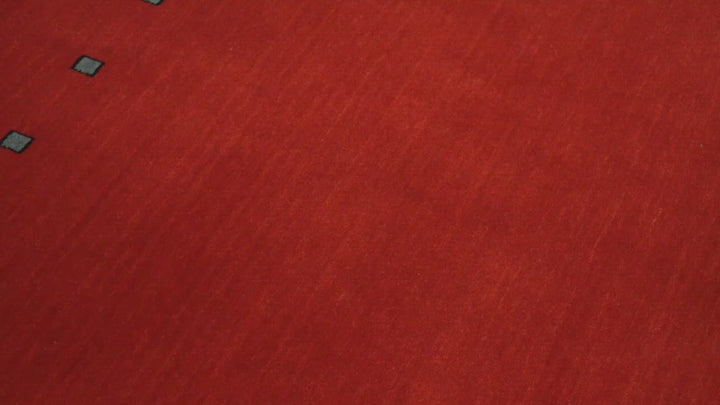 4x6 Small Solid Red Wool Hand Woven Southwestern Gabbeh Rug | LOR23