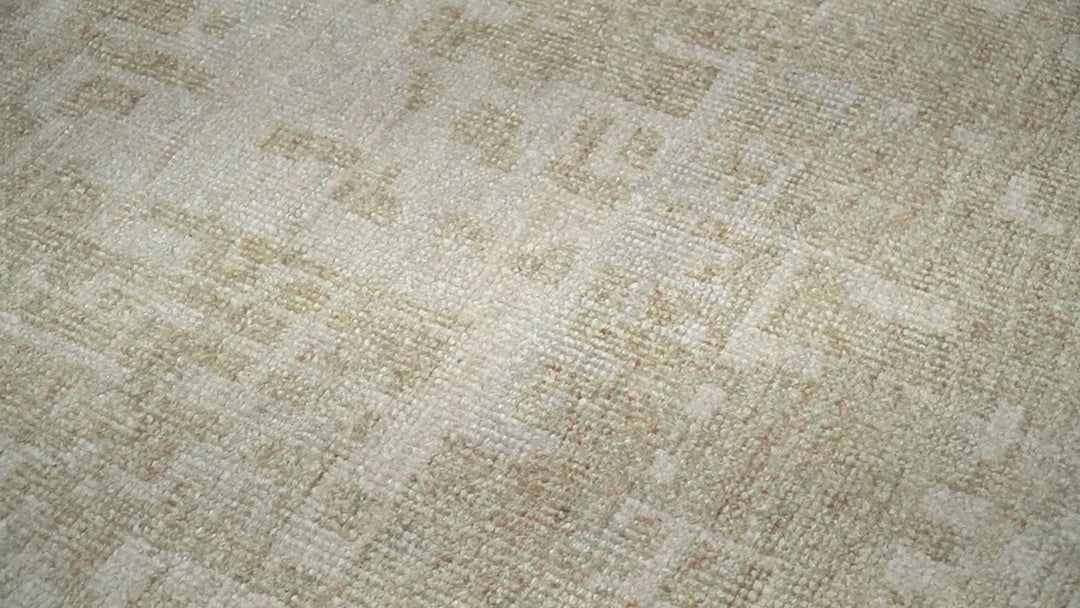 8x10, 9x12 and 10x14 Hand Knotted Ivory and Beige Modern Abstract Contemporary Recycled Silk Area Rug | OP14