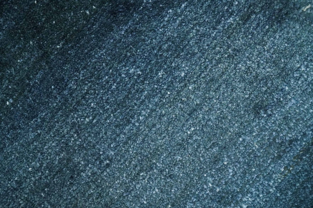 Dark Blue 2x3 Hand Knotted Solid Blue Rug made with Art Silk | N6623 - The Rug Decor