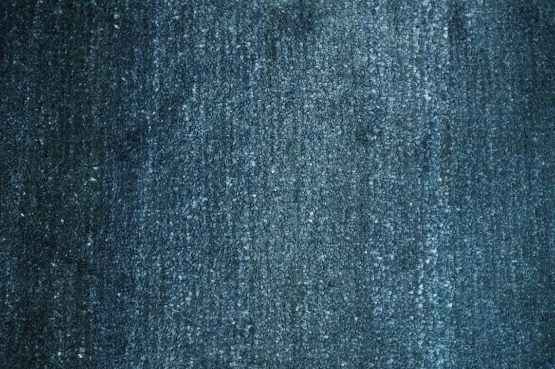 Dark Blue 2x3 Hand Knotted Solid Blue Rug made with Art Silk | N6623 - The Rug Decor