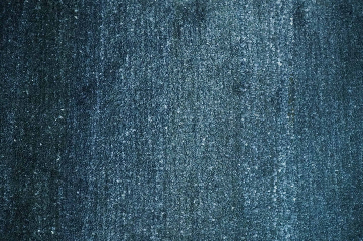 Dark Blue 2x3 Hand Knotted Solid Blue Rug made with Art Silk | N6623 - The Rug Decor