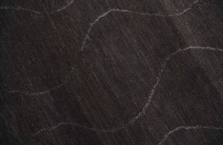 Dark Brown and Ivory Modern Stripes Pattern Hand knotted 5x7 wool and Art Silk Area Rug - The Rug Decor