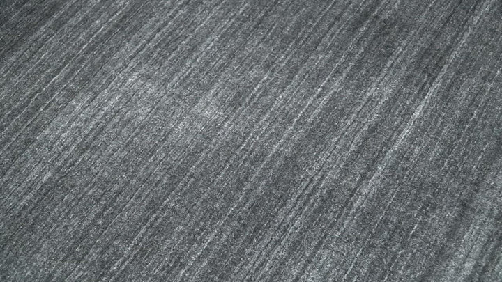 Solid Dark Gray Scandinavian 5x7 Blended Bamboo Silk Flatwoven Area Rug, Dinning, Kids Rug | HL32