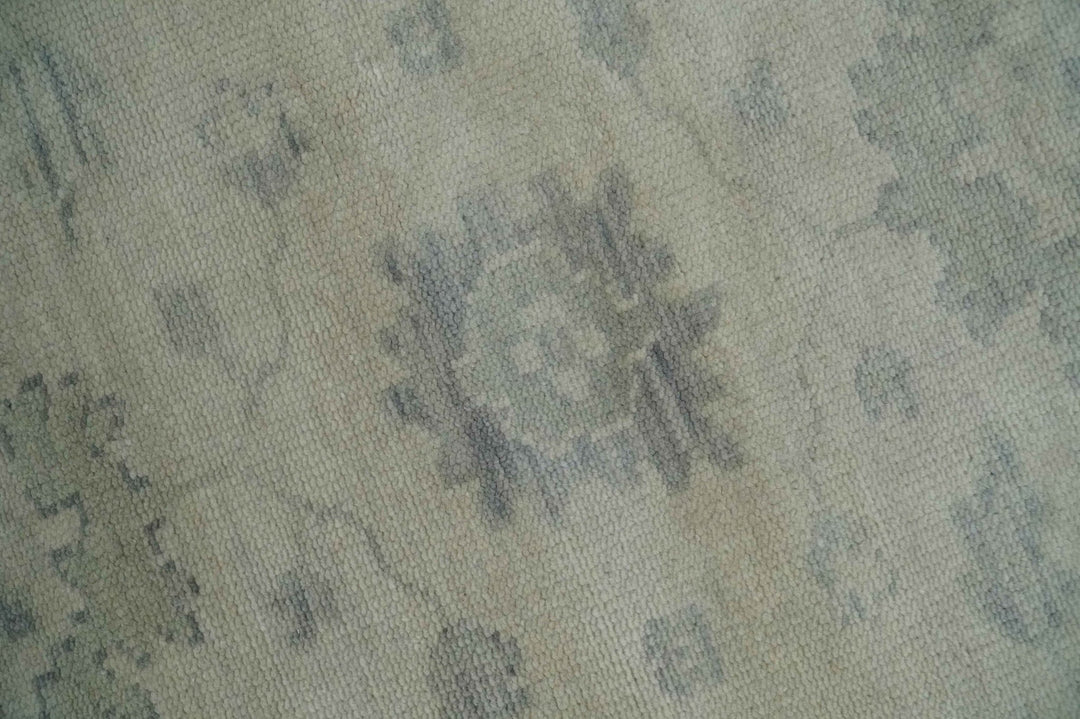 Earthy 8x10 Beige and Light Green Hand knotted Traditional Oushak wool Area Rug - The Rug Decor