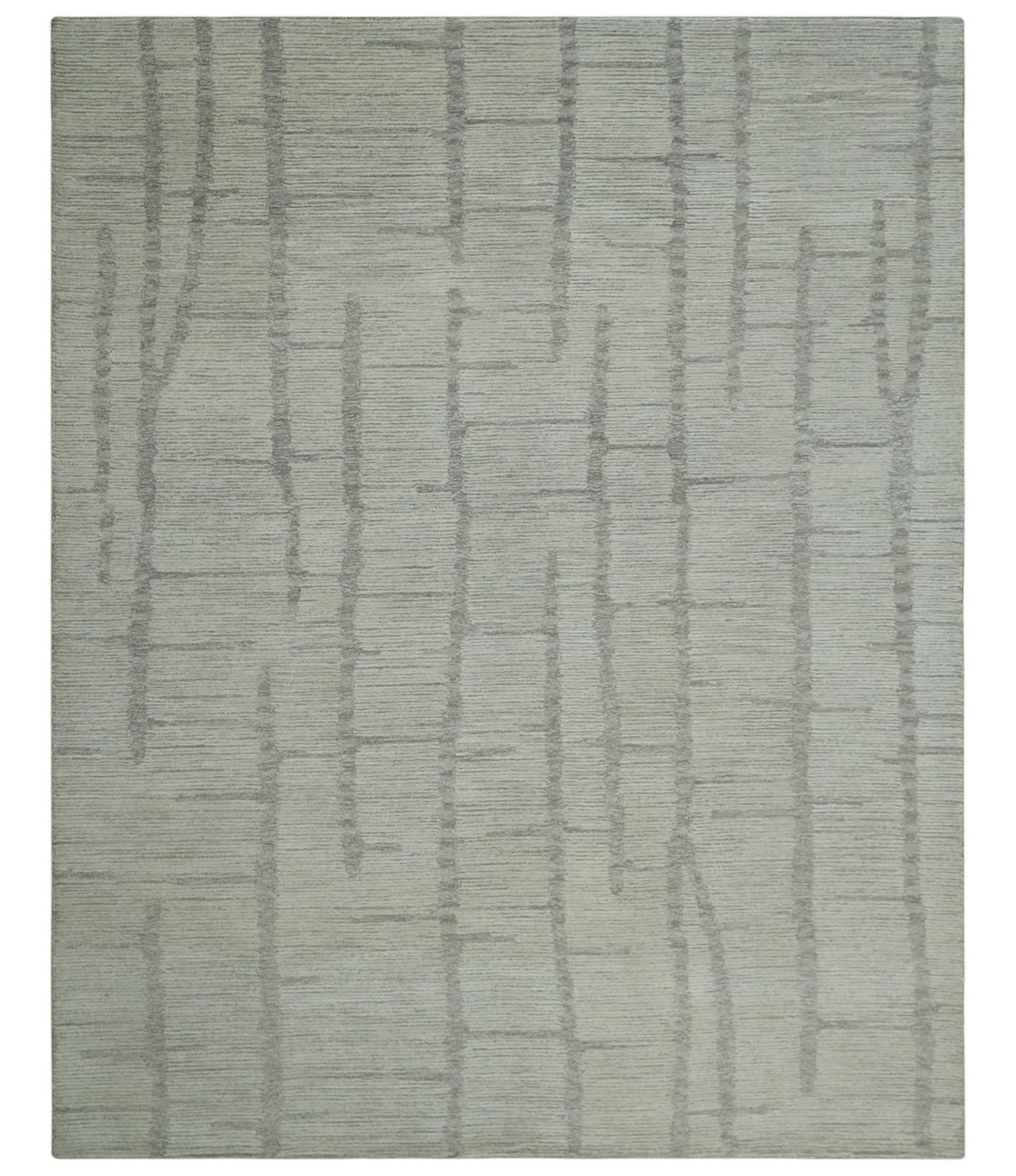Earthy Modern Stripes Design Custom Made Ivory, Silver and Gray Hand Tufted Rug - The Rug Decor
