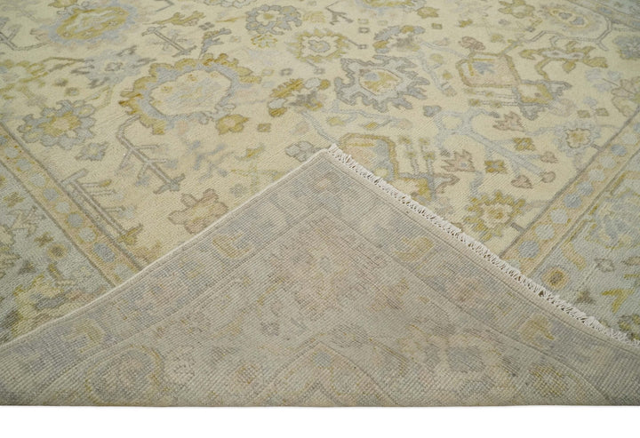 Earthy Neutral Traditional Beige and Silver Antique Style Hand knotted Wool Area Rug, Kids, Living Room and Bedroom Rug - The Rug Decor