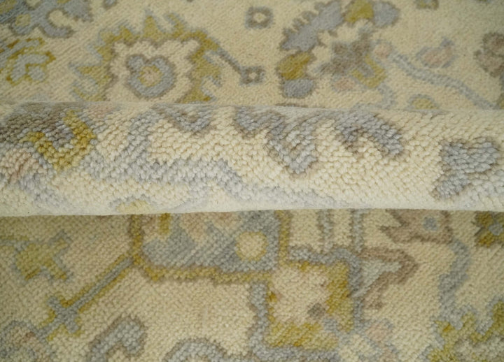 Earthy Neutral Traditional Beige and Silver Antique Style Hand knotted Wool Area Rug, Kids, Living Room and Bedroom Rug - The Rug Decor