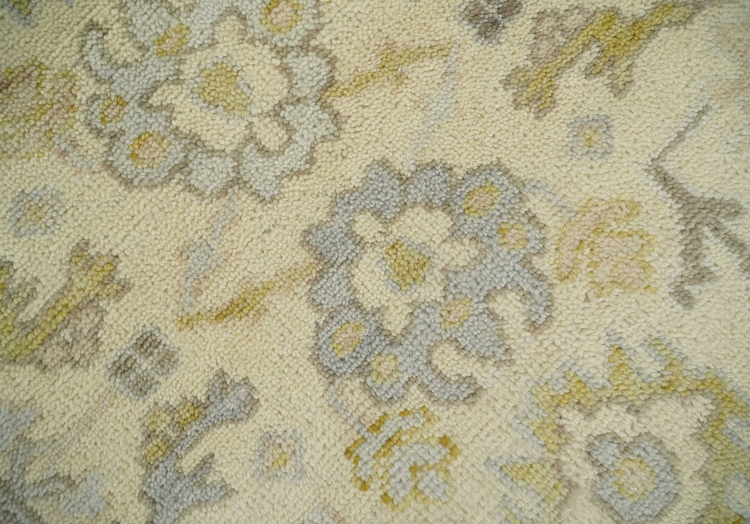 Earthy Neutral Traditional Beige and Silver Antique Style Hand knotted Wool Area Rug, Kids, Living Room and Bedroom Rug - The Rug Decor